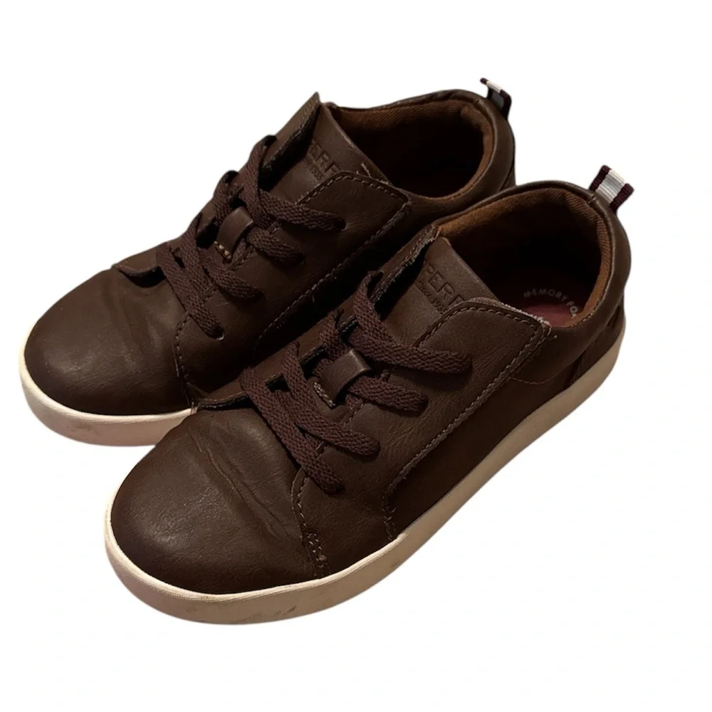 Sperry Brown Dress Shoes Suede Velcro
